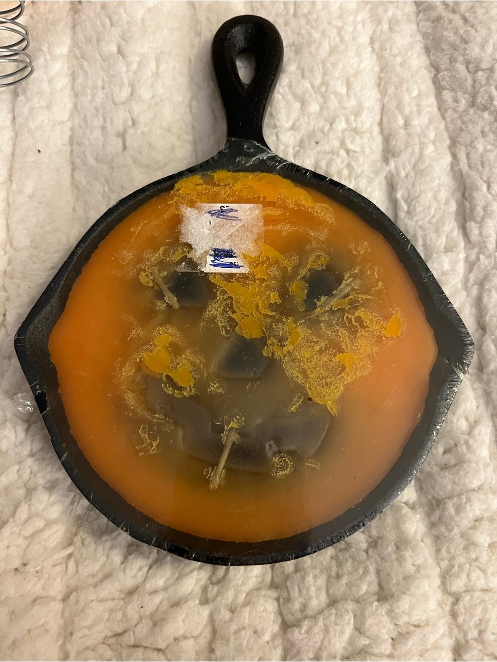 Orange and Black Skillet Jack-O'-Lantern Wax Melt skillet